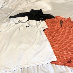 3 Under armor boys Heat Gear golf shirts